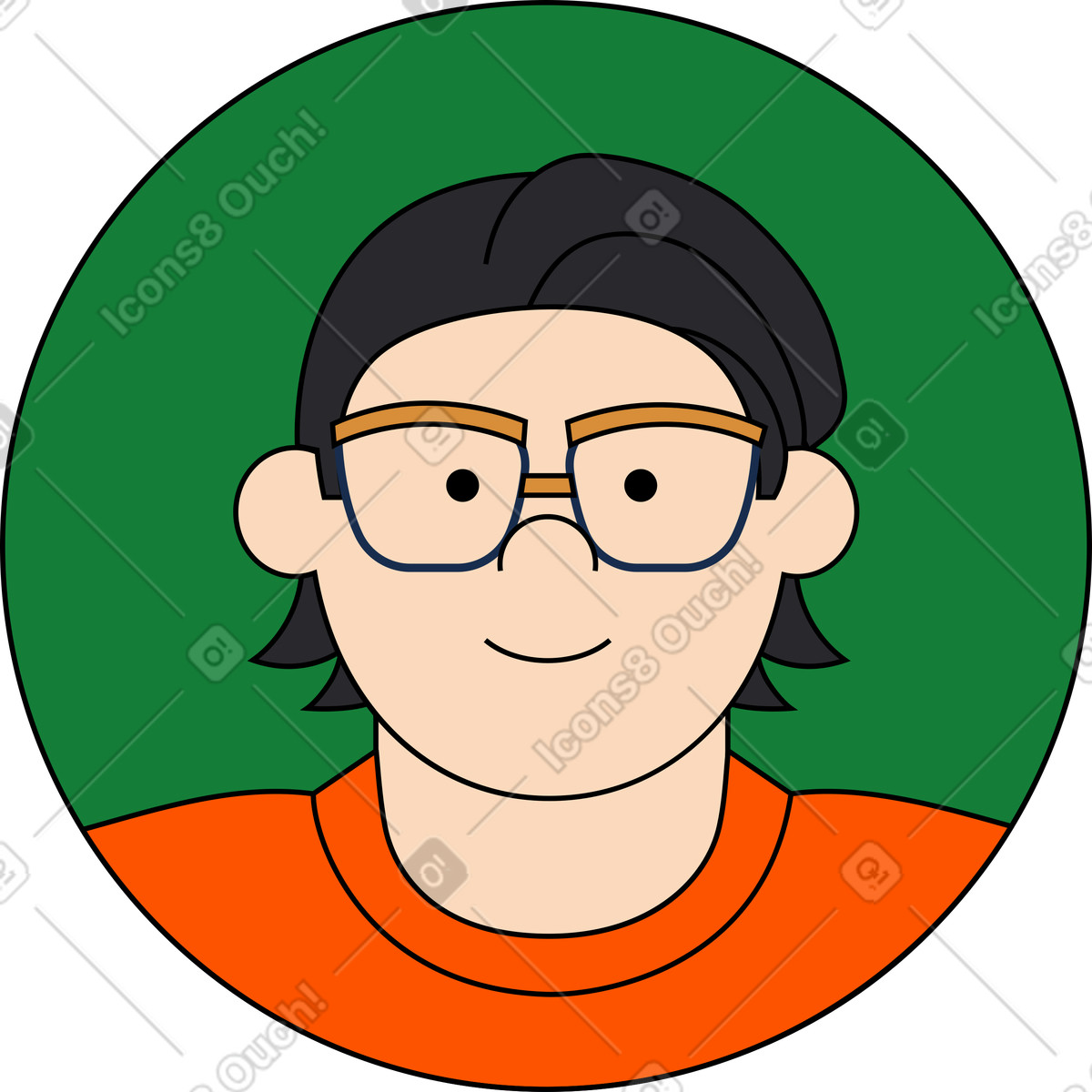 Ilustración Avatar malvado en estilo Kindy a descargar en PNG y SVG