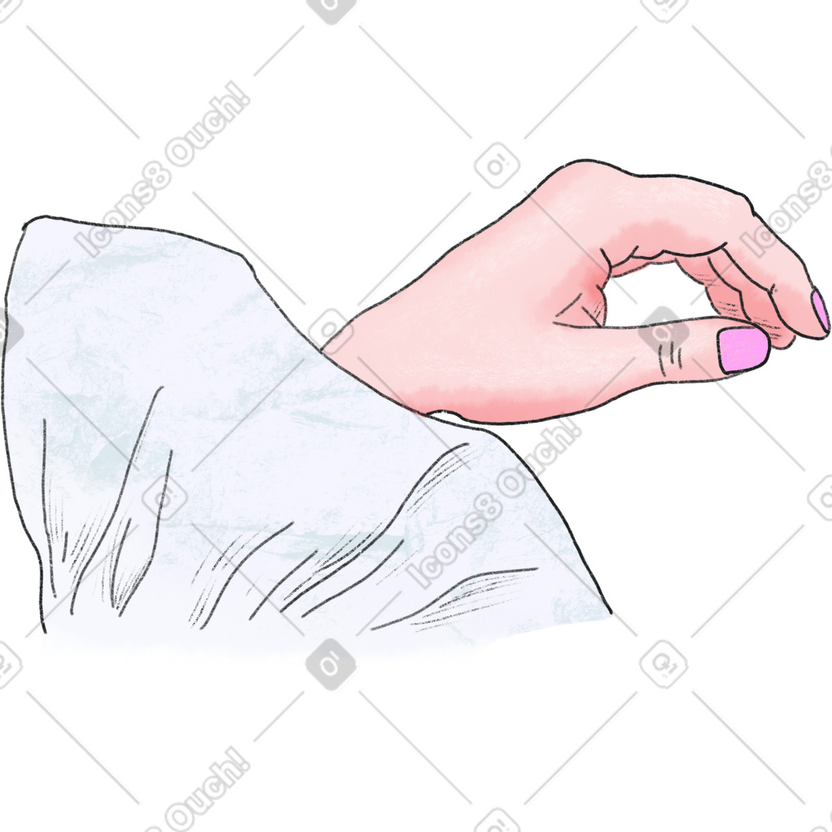Hand in a white sleeve illustration forearm clipart image available in PNG
