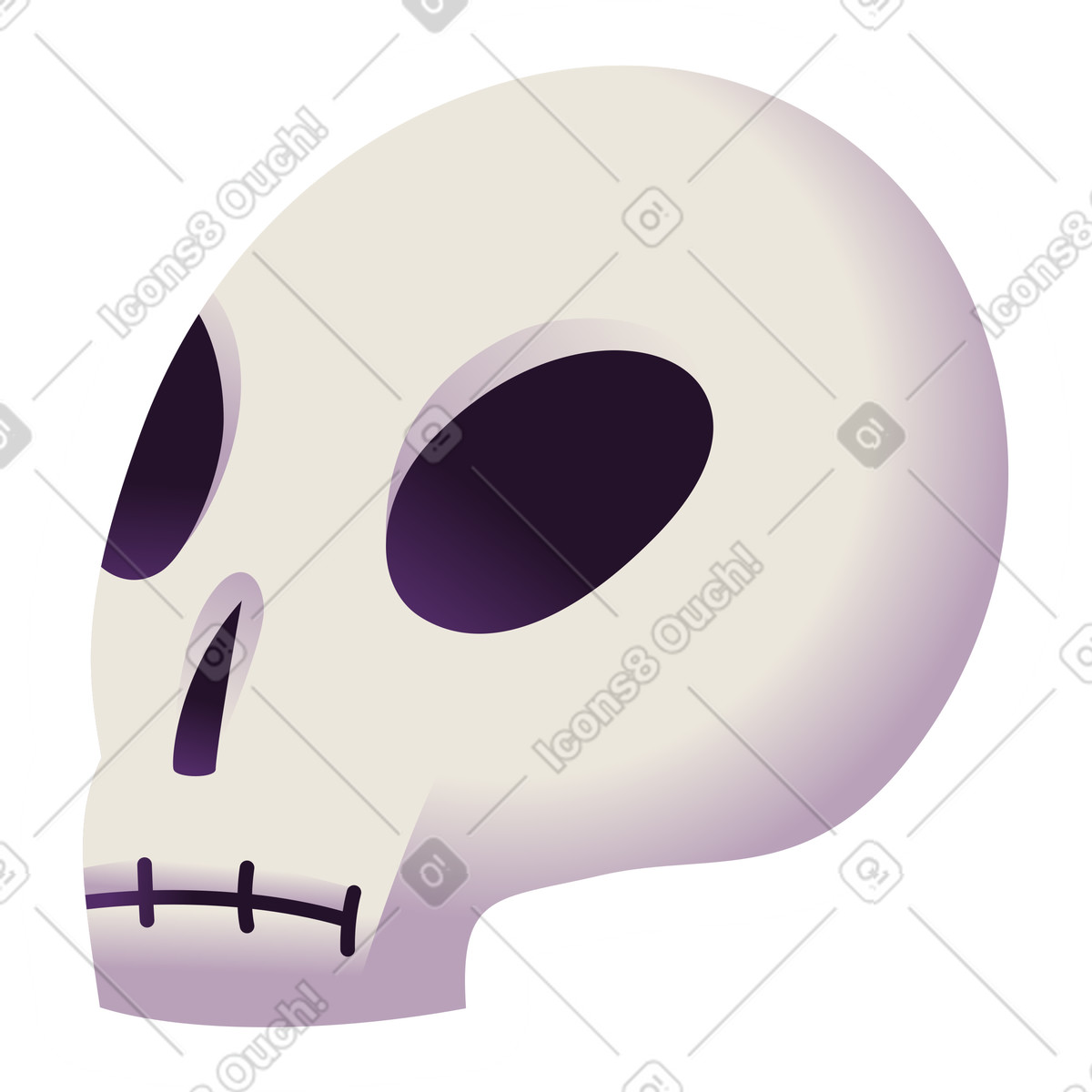 Ilustração de Adesivo de caveira em PNG e SVG