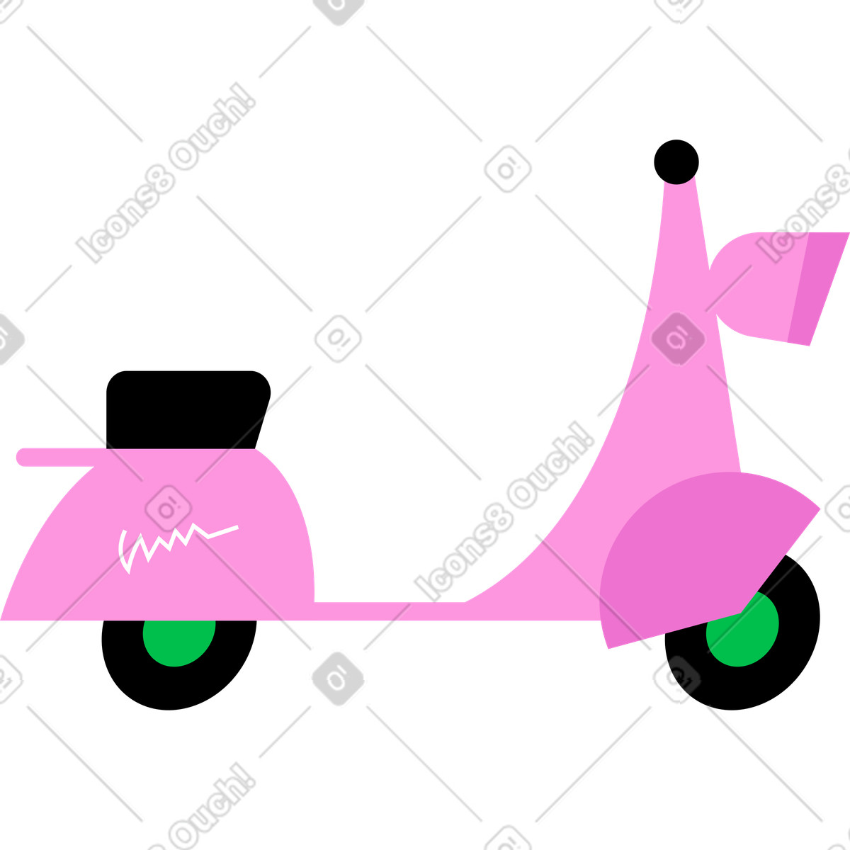 Moped-Illustration im Warp-Stil als Download in PNG, SVG