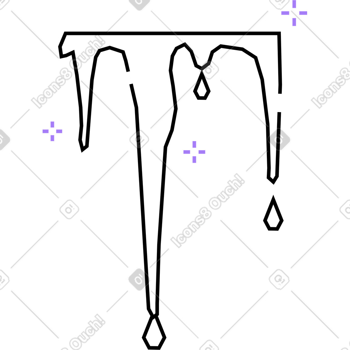 Melting icicles illustration in Amethyst style download in PNG, SVG