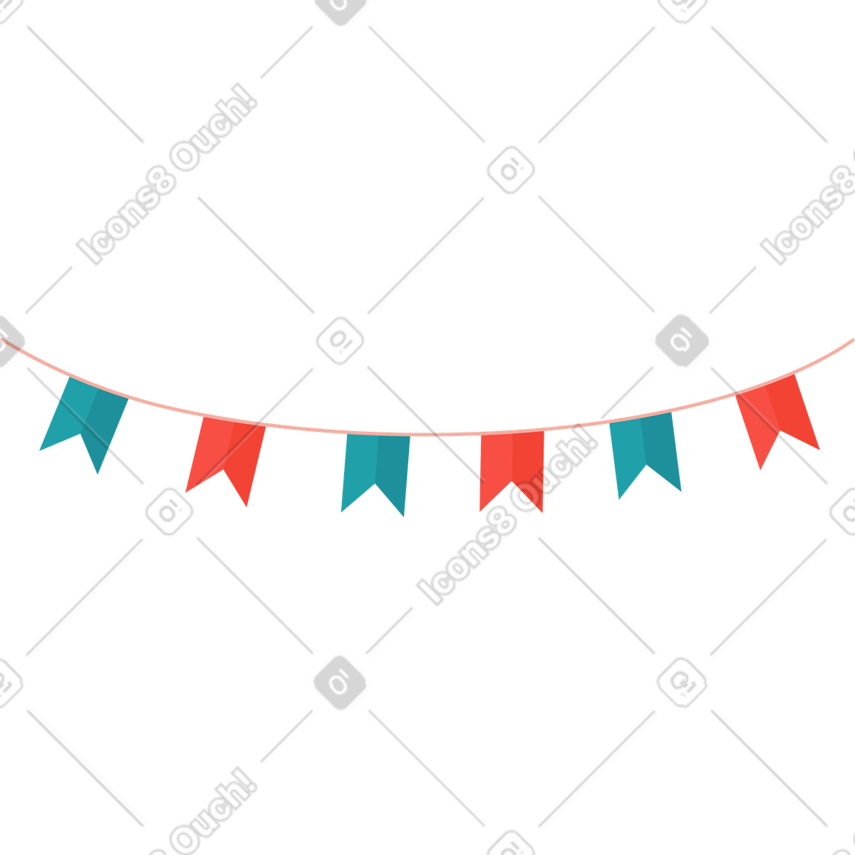 Girlandenfahnen-Illustration im Sammy-Stil als Download in PNG, SVG