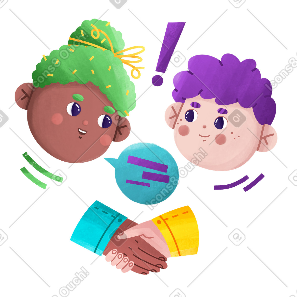 Bonbon スタイルの Confirming agreement with handshake, successful teamwork and partnership のイラストをPNG、SVG形式でダウンロード