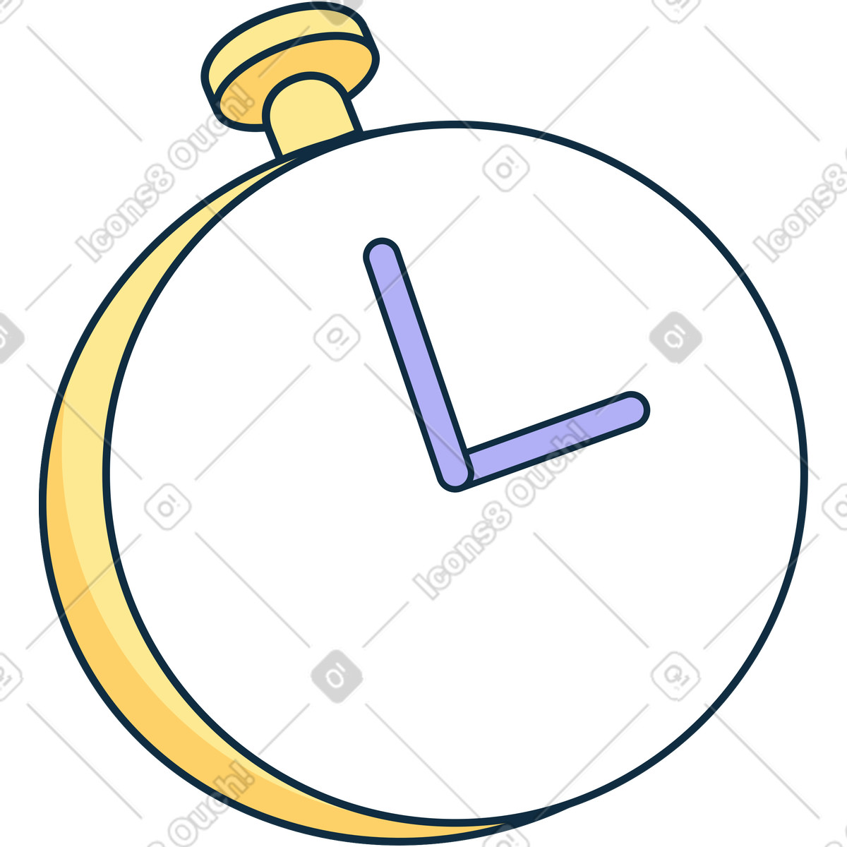 Stopwatch animated illustration in Bubble gum style download in GIF, Lottie (JSON), AE