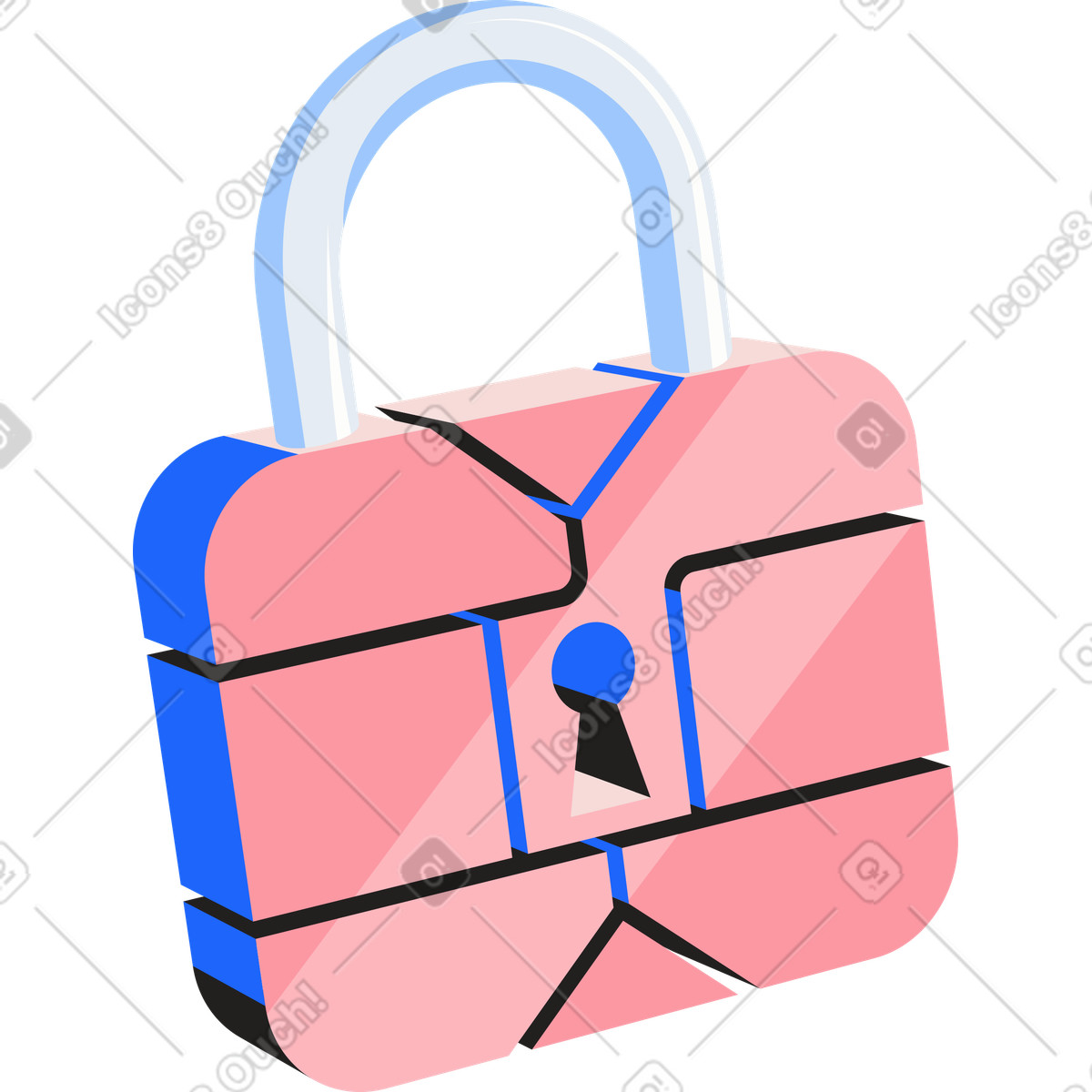 Ilustración Chip de tarjeta plástico en forma cerradura estilo Editorial a descargar PNG y SVG