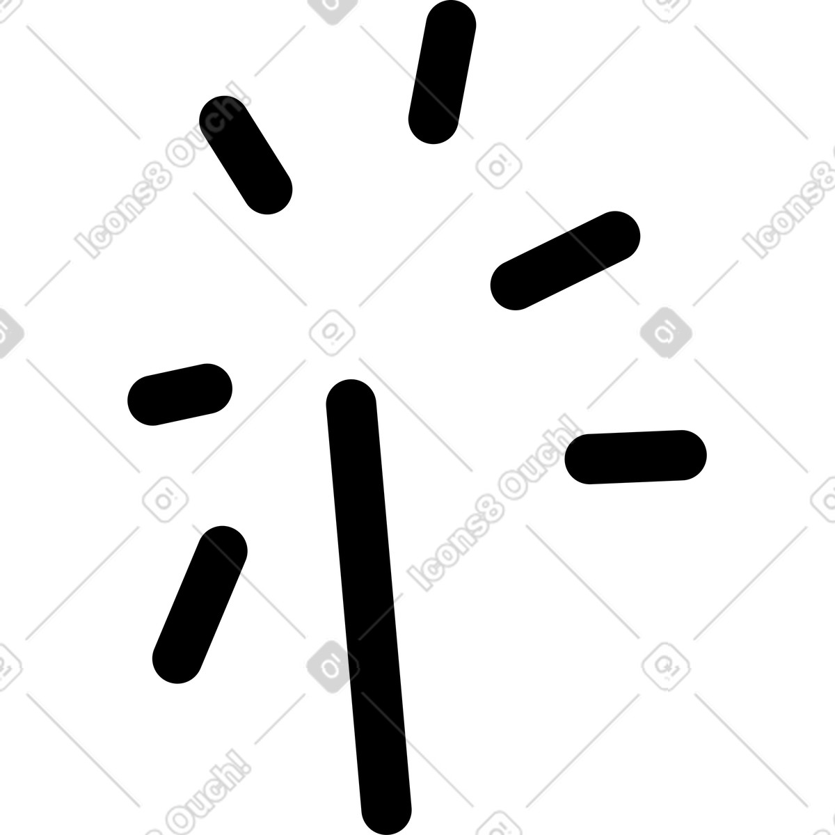 下载 Notion Line Art 风格的 Sparkler firework handheld stick burning with bright golden sparks 插画，支持 PNG、SVG 格式