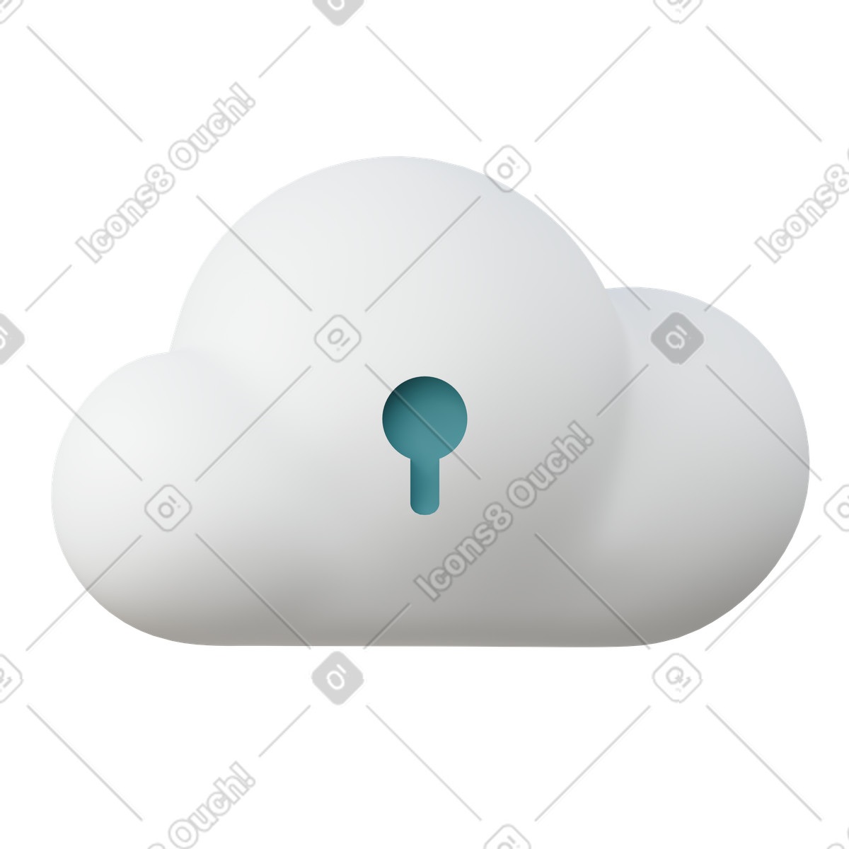 Secure cloud-Illustration im 3D Sugary-Stil als Download in PNG, SVG