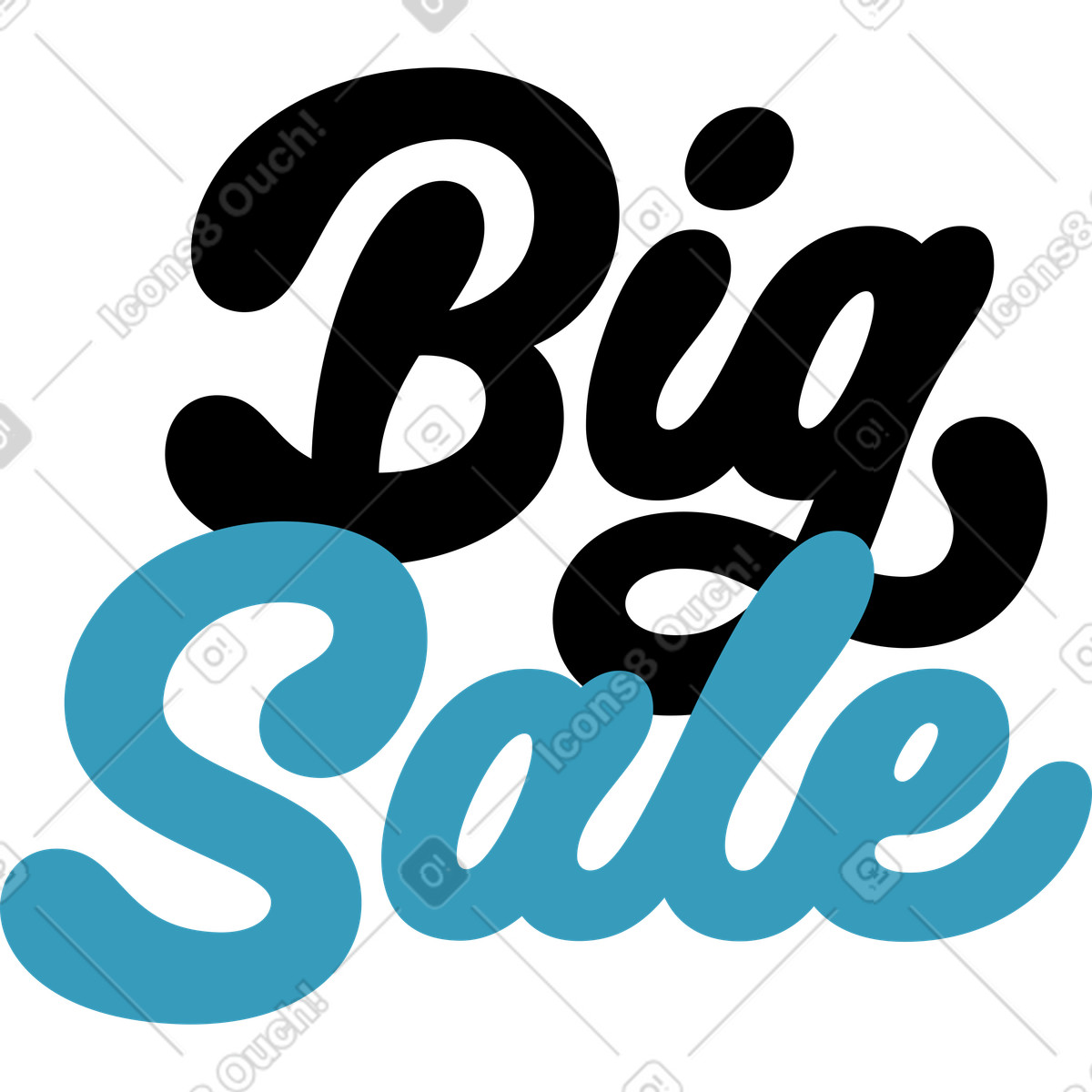 Schriftzug großer verkaufstext-Illustration im Airy-Stil als Download in PNG, SVG