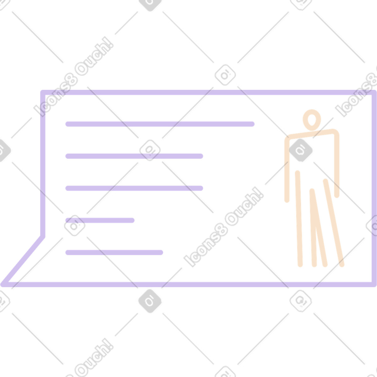 Folks スタイルの 図とテキストを含む吹き出し のイラストをPNG、SVG形式でダウンロード