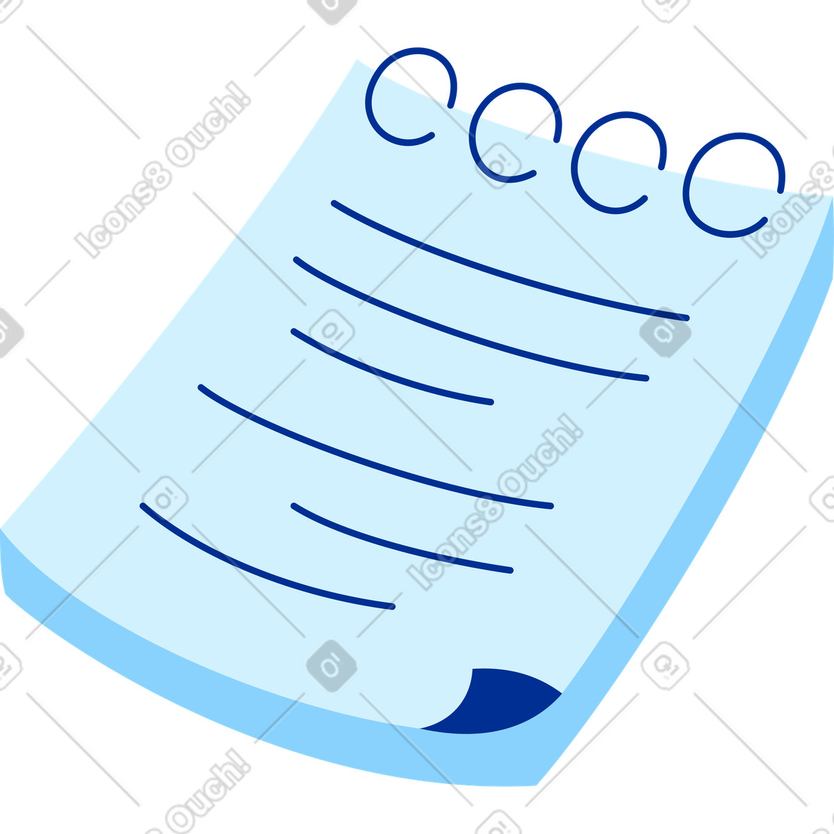 Notizblock-Illustration im Glossy-Stil als Download in PNG, SVG