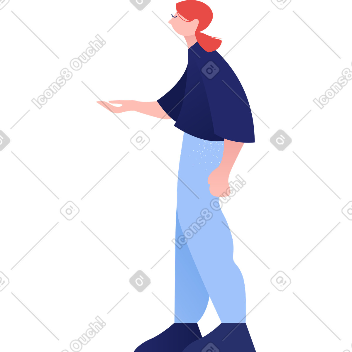 Clip スタイルの Woman のイラストをPNG、SVG形式でダウンロード