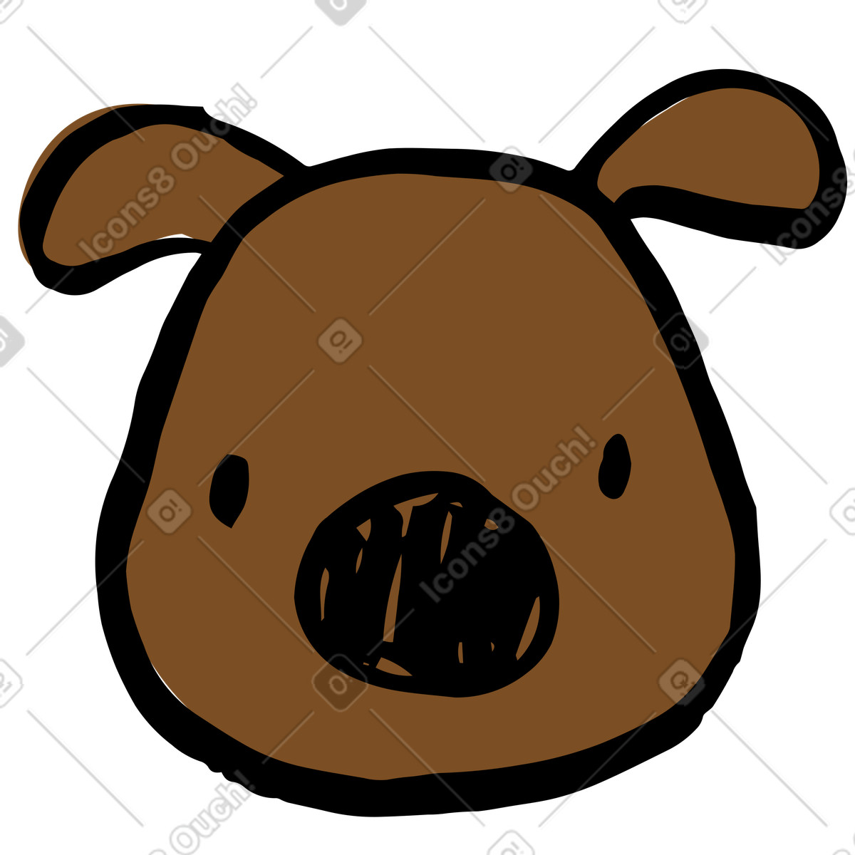 Dog's head illustration in Scandi style download in PNG, SVG