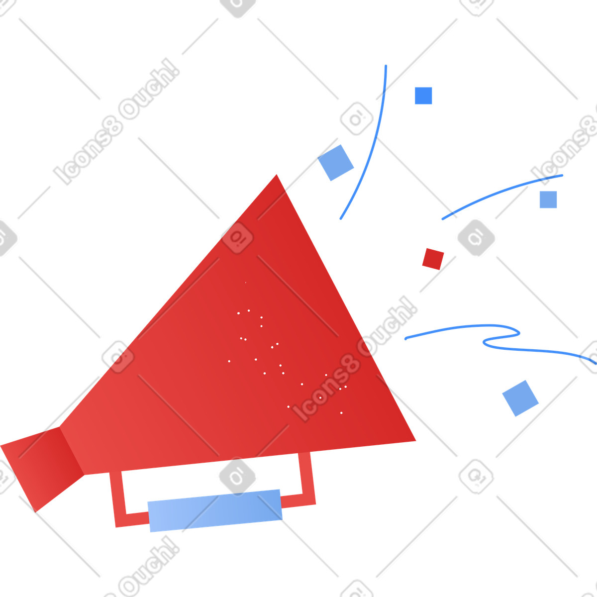 Ilustração de Megafone em no estilo Clip para baixar em PNG, SVG