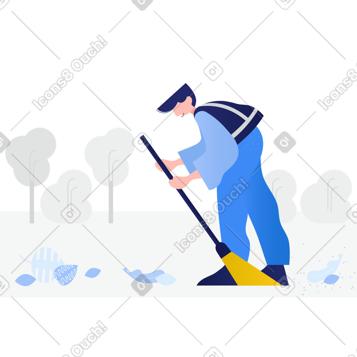 Ilustración Limpiador de calles en estilo Clip a descargar en PNG y SVG