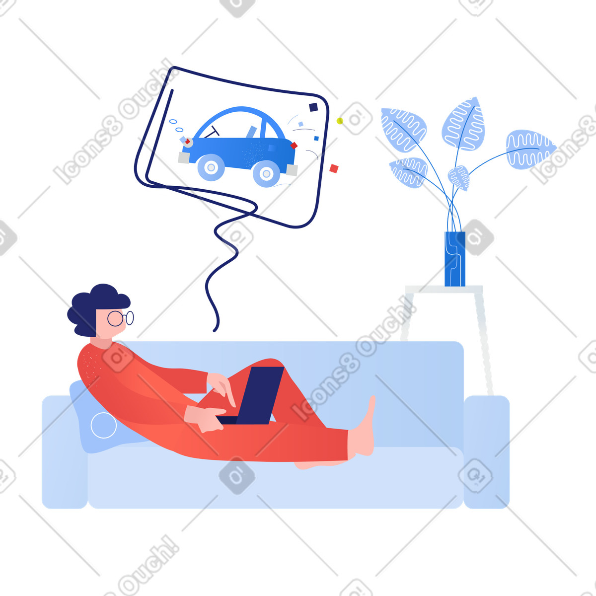 下载 Clip 风格的 选择一辆车 插画，支持 PNG、SVG 格式