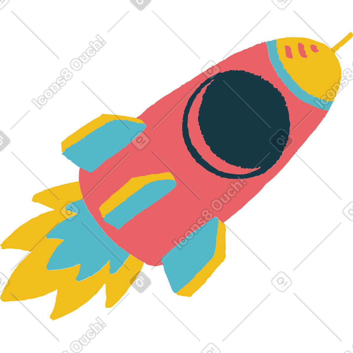 下载 Flamenco 风格的 火箭 插画，支持 PNG、SVG 格式