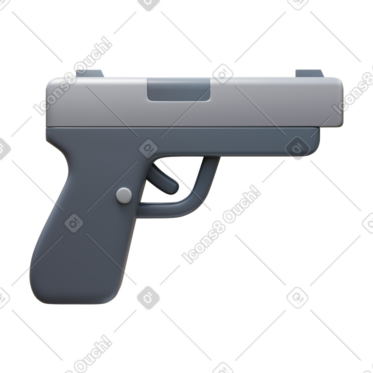 Gun illustrazione in stile 3D Fluency scarica in PNG, SVG