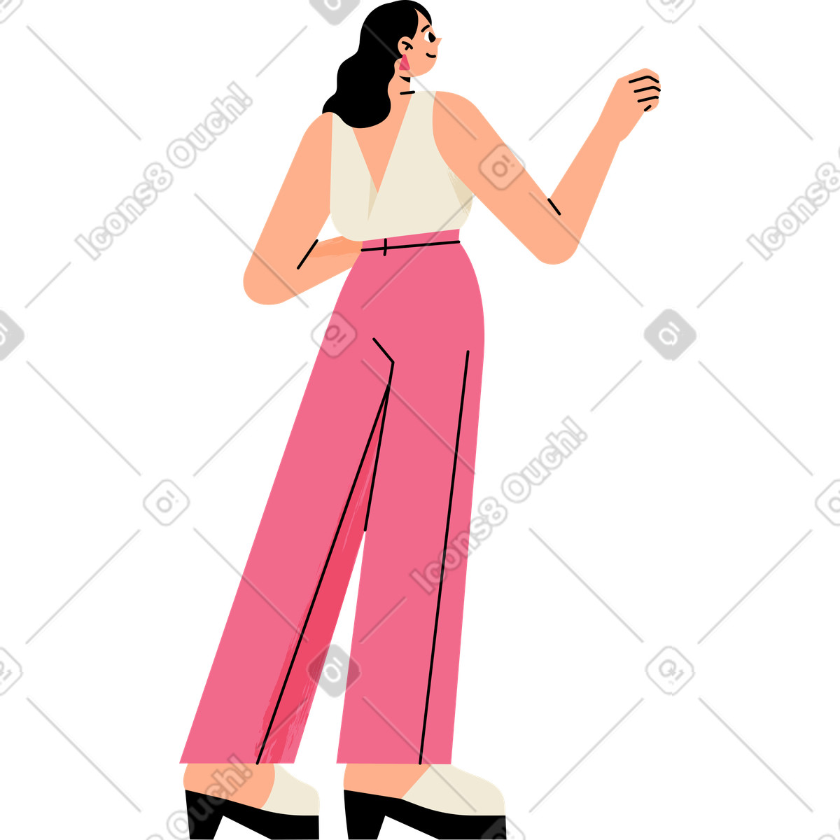 Frau im abendanzug-Illustration Juicy-Stil als Download in PNG, SVG