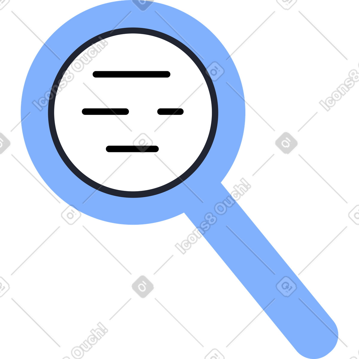 Ilustração de Magnifier with small text em no estilo Pablita para baixar em PNG, SVG