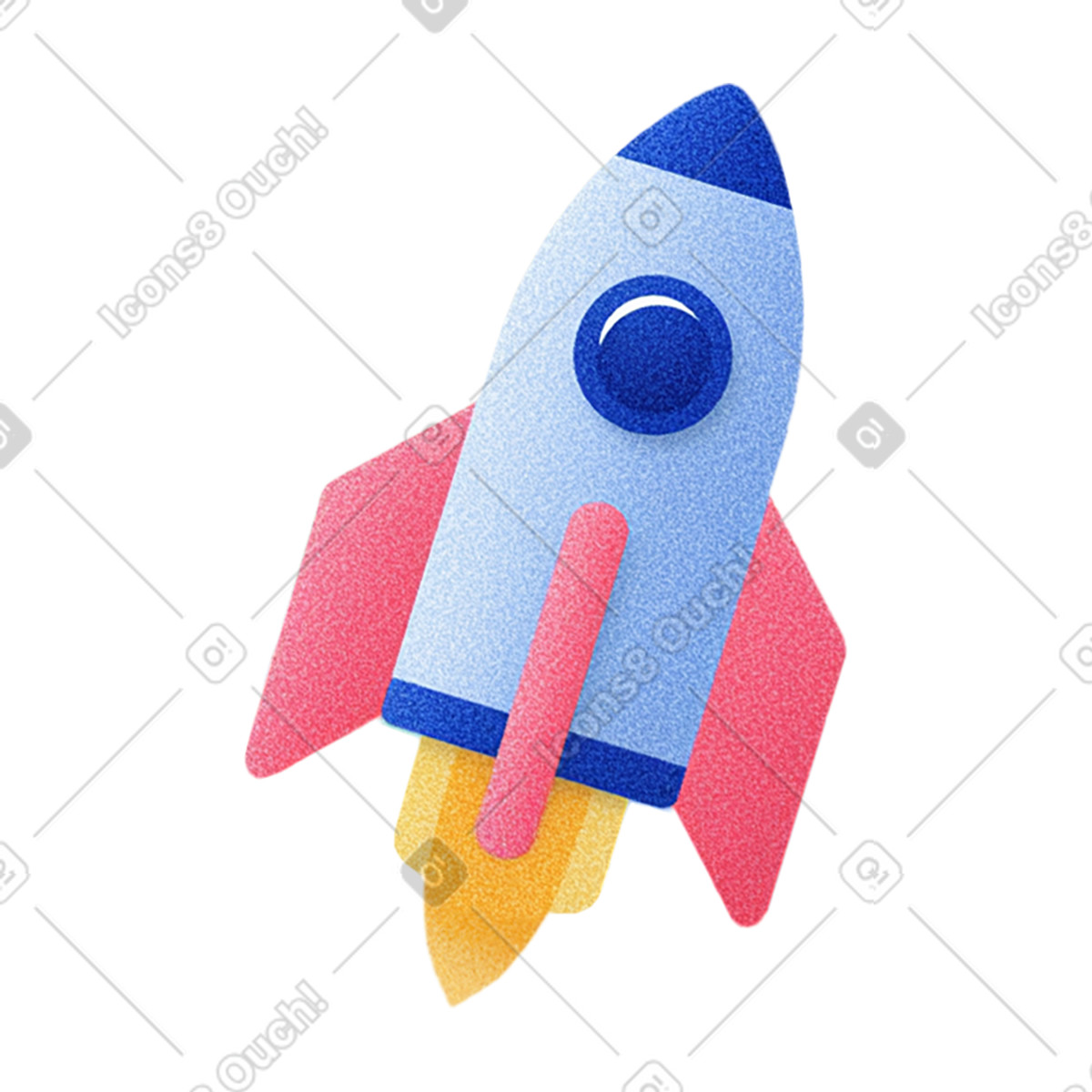 Rakete-Illustration im Grainy-Stil als Download in PNG, SVG
