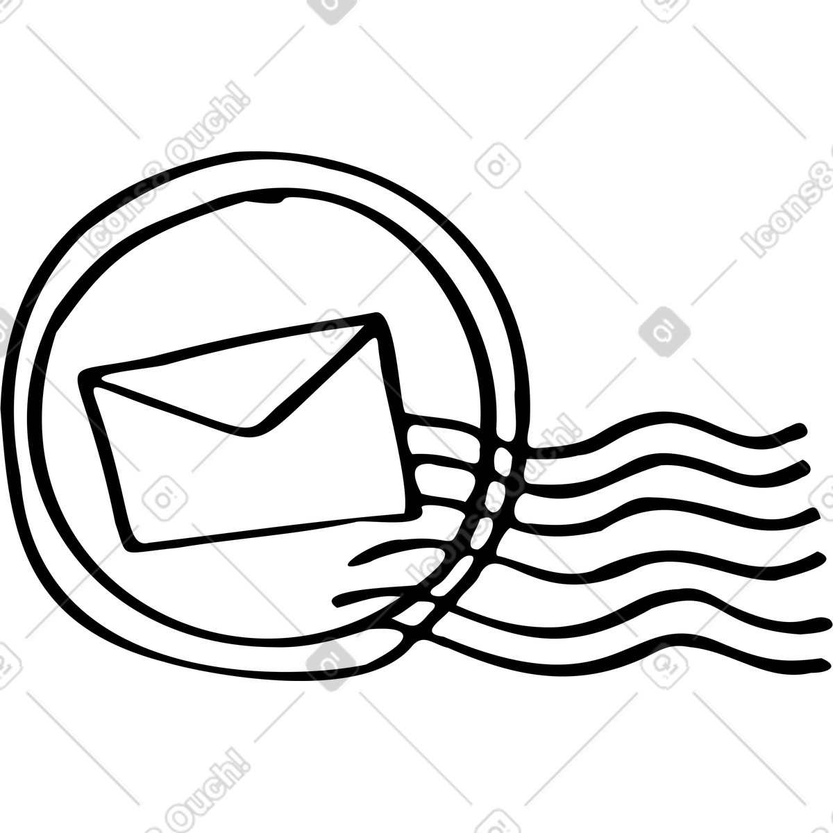 Post mail stamp illustration in Marks style download in PNG, SVG