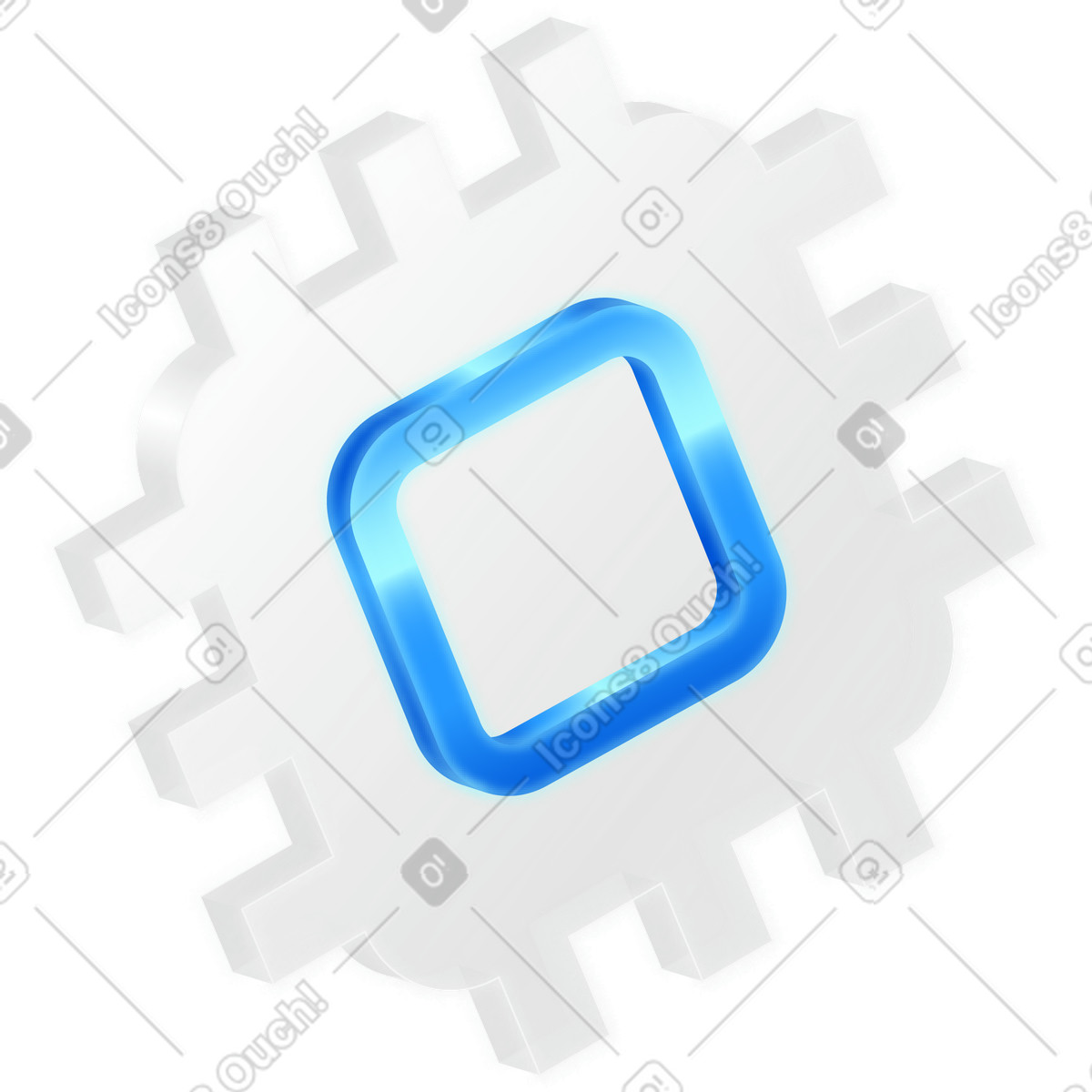 Electronic chip illustration in PNG, SVG
