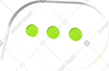 Icône de bulle de dialogue en verre, points de saisie de message, symbole de chat en plastique transparent PNG, SVG