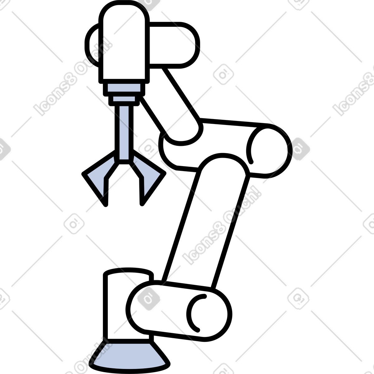 Ilustración Mano robótica en estilo Notes a descargar en PNG y SVG