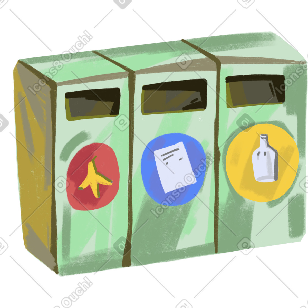 Illustration Garbage container dans le style Atomic à télécharger aux formats PNG, SVG