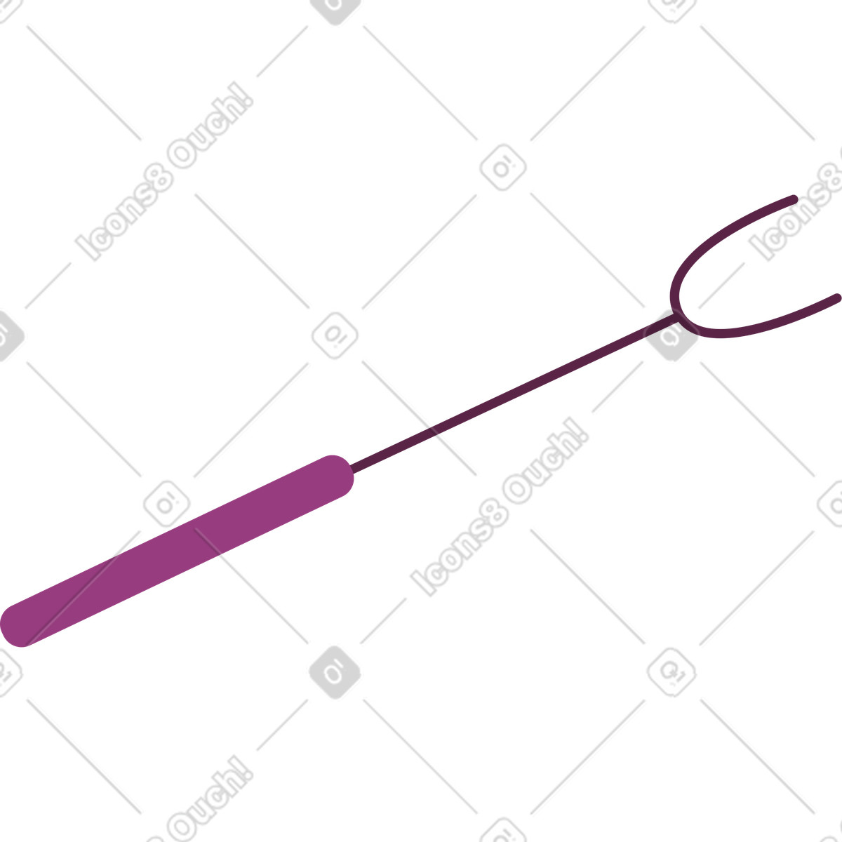 Fork for barbecue illustration in Sammy style download in PNG, SVG