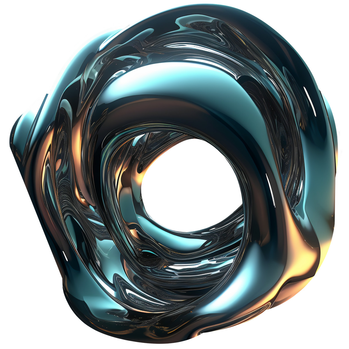 スタイルの 3D Glossy metallic liquid loop のイラストをPNG、SVG形式でダウンロード