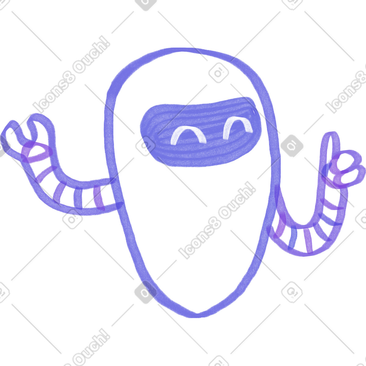 Ilustración Robot en estilo Marker a descargar en PNG y SVG
