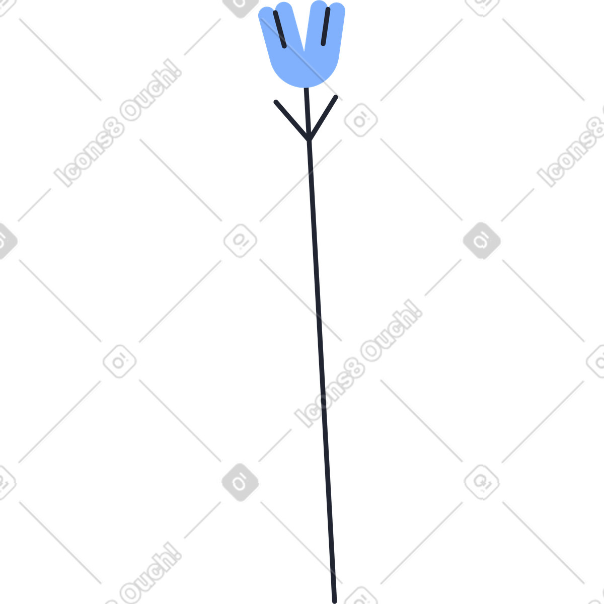 Blume-Illustration im Pablita-Stil als Download in PNG, SVG
