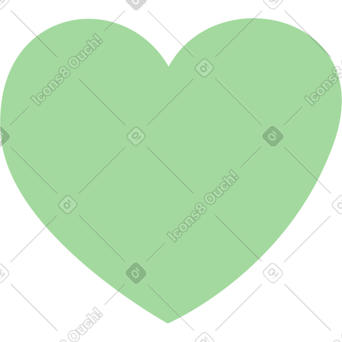 下载 Organic 风格的 Heart simple pastel green shape symbolizing love and kindness 插画，支持 PNG、SVG 格式