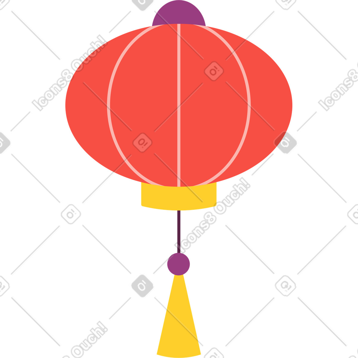 Ilustración Linterna roja china en estilo Sammy a descargar en PNG y SVG