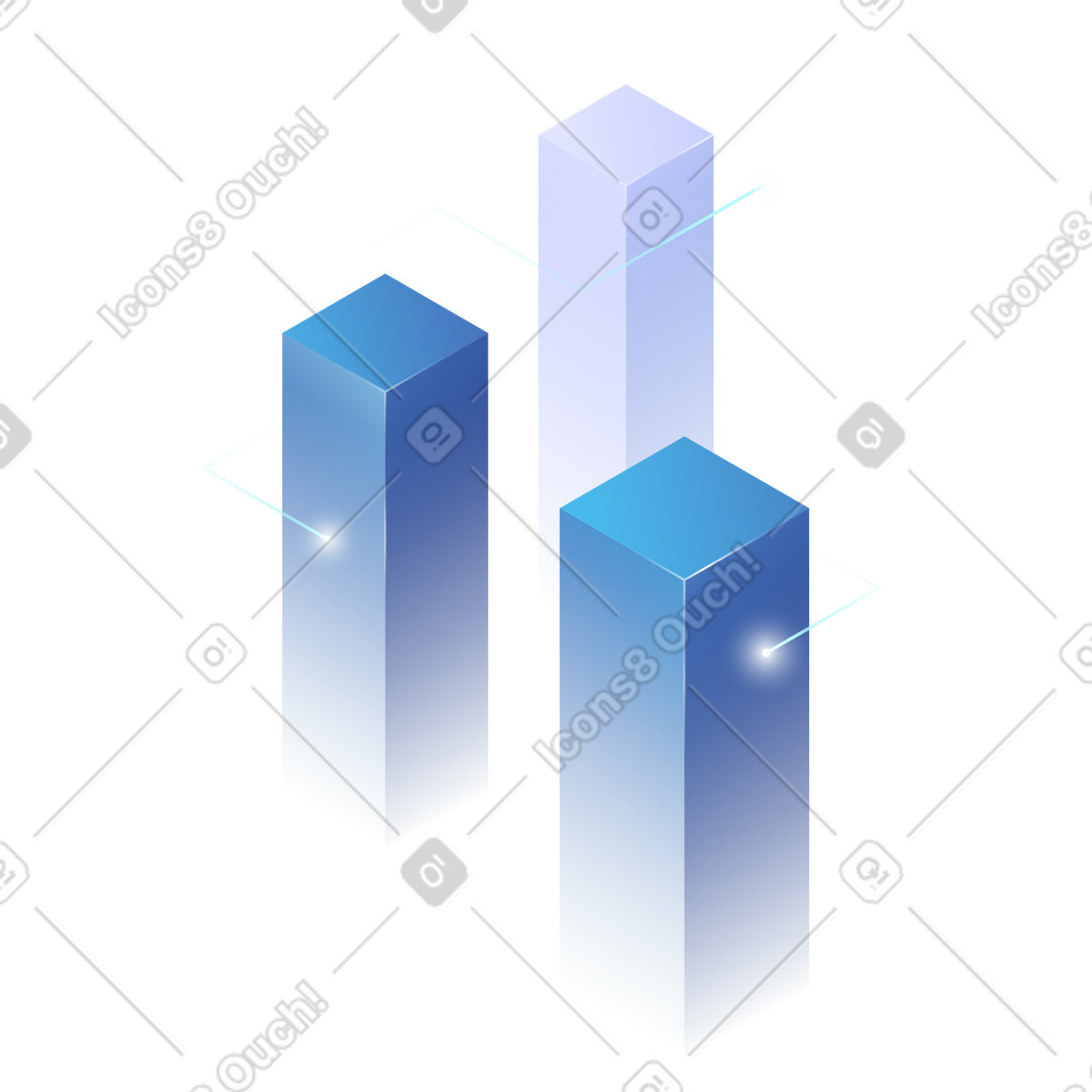 Illustration Indicateurs de croissance l'entreprise, analyses données alimentées par l'ia dans le style Quantum à télécharger aux formats PNG, SVG
