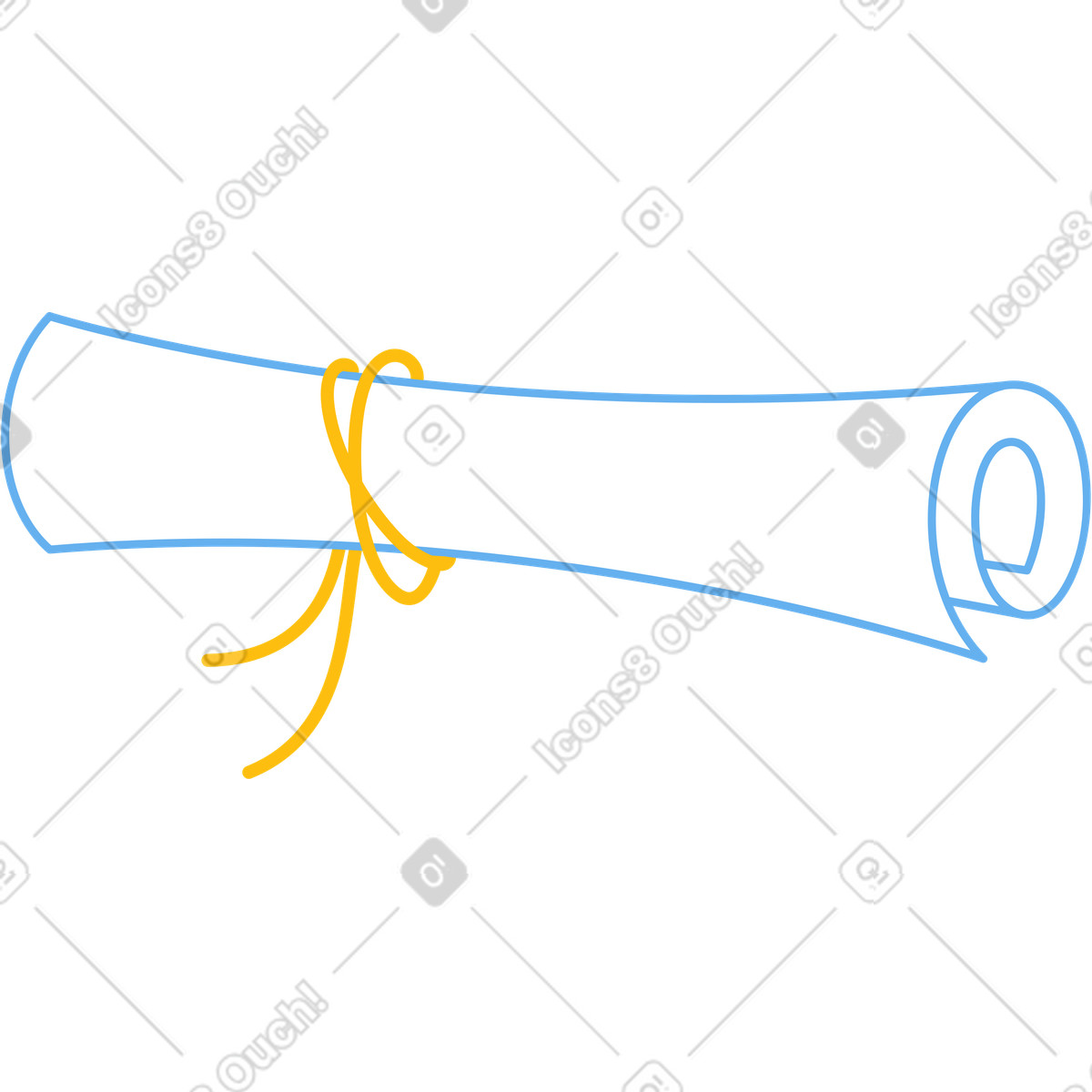 Ilustração de Diploma em no estilo Sammy para baixar em PNG, SVG