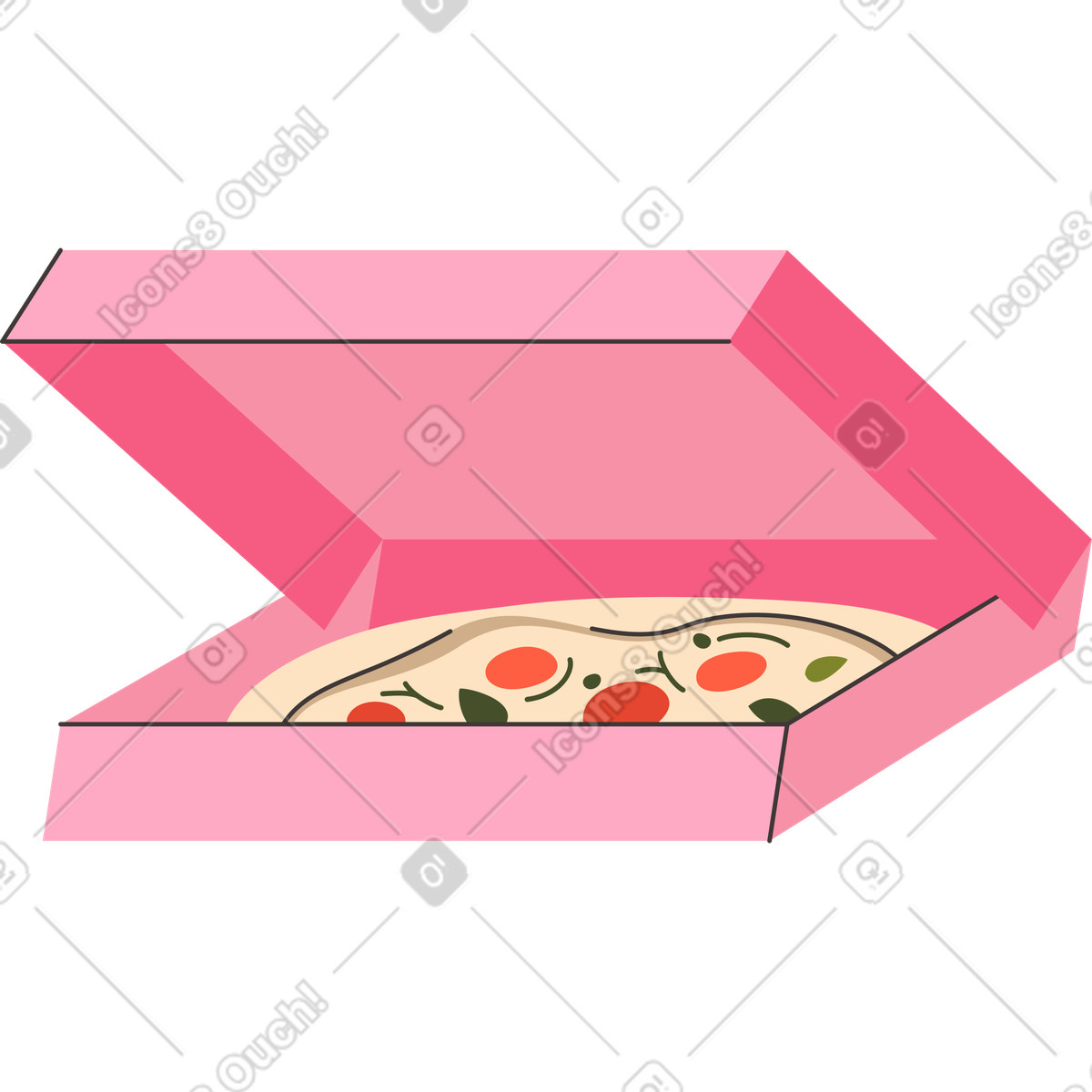 Ilustración Pizza en estilo Dizzy a descargar en PNG y SVG