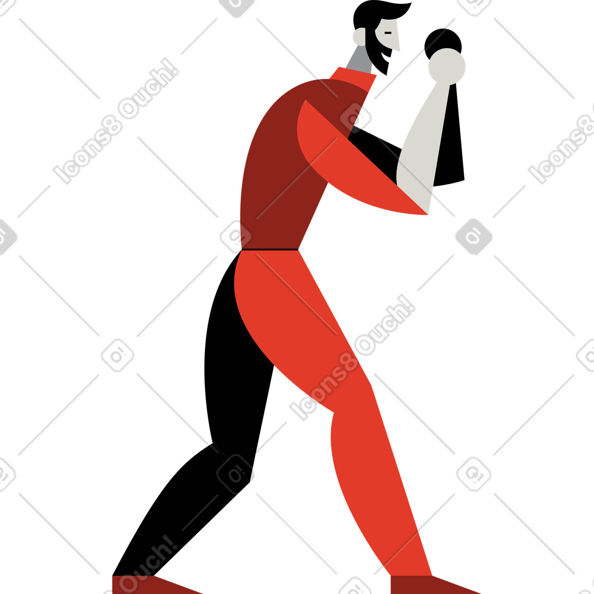 Uomo illustrazione in stile Burgundy scarica in PNG, SVG