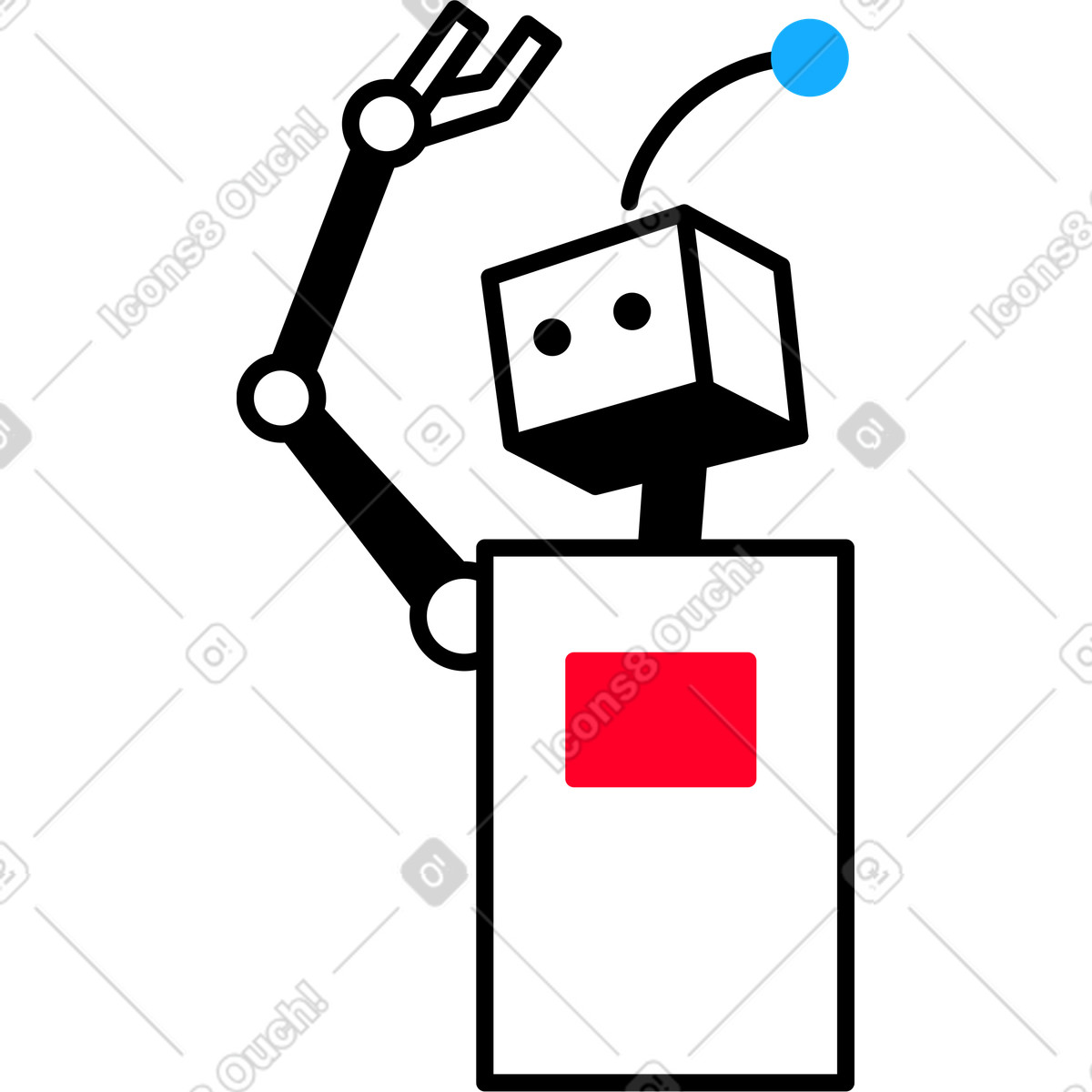Ilustración Parte del robot en estilo Transistor a descargar en PNG y SVG