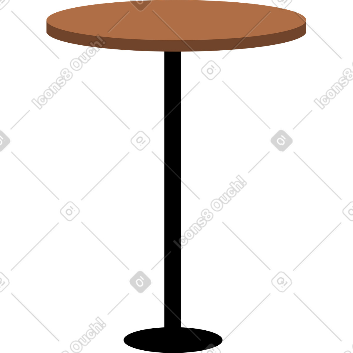 Round coffee table illustration in Lagom style download in PNG, SVG