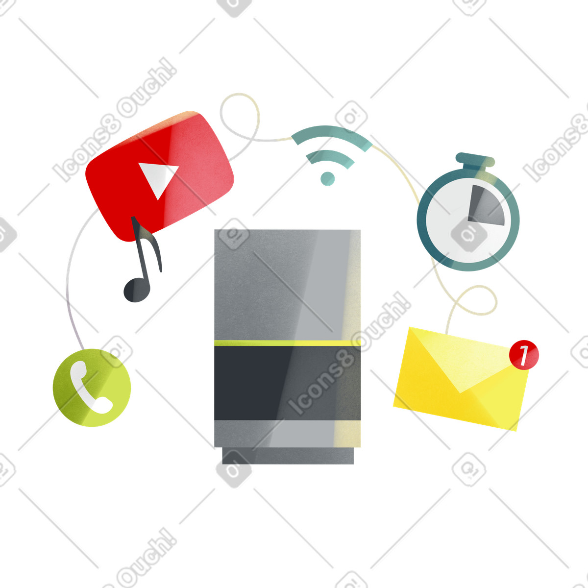 Multifunctional smart speaker illustrazione in stile Shine scarica in PNG, SVG