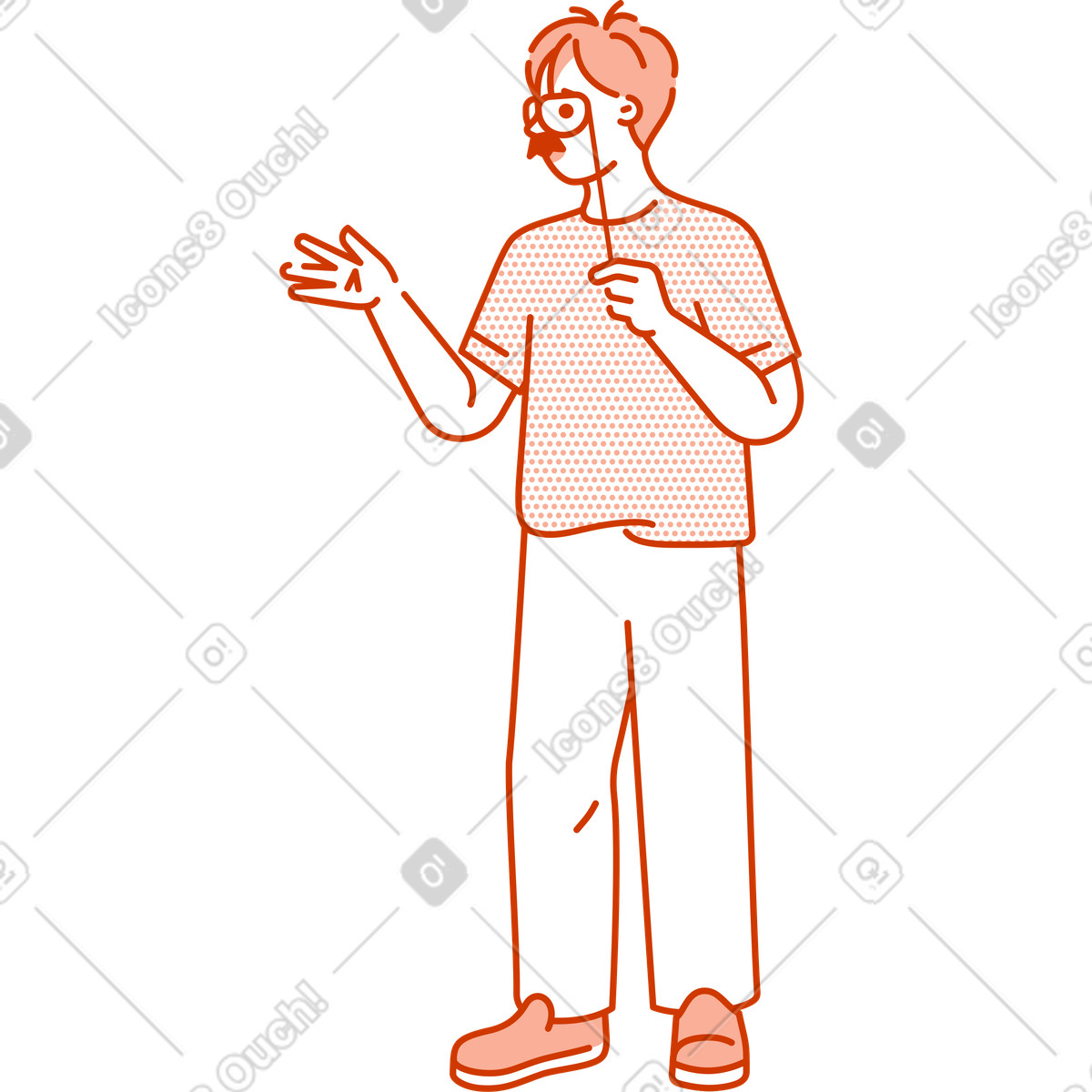 Ilustração de Homem segurando máscara carnaval em no estilo Natty para baixar em PNG, SVG