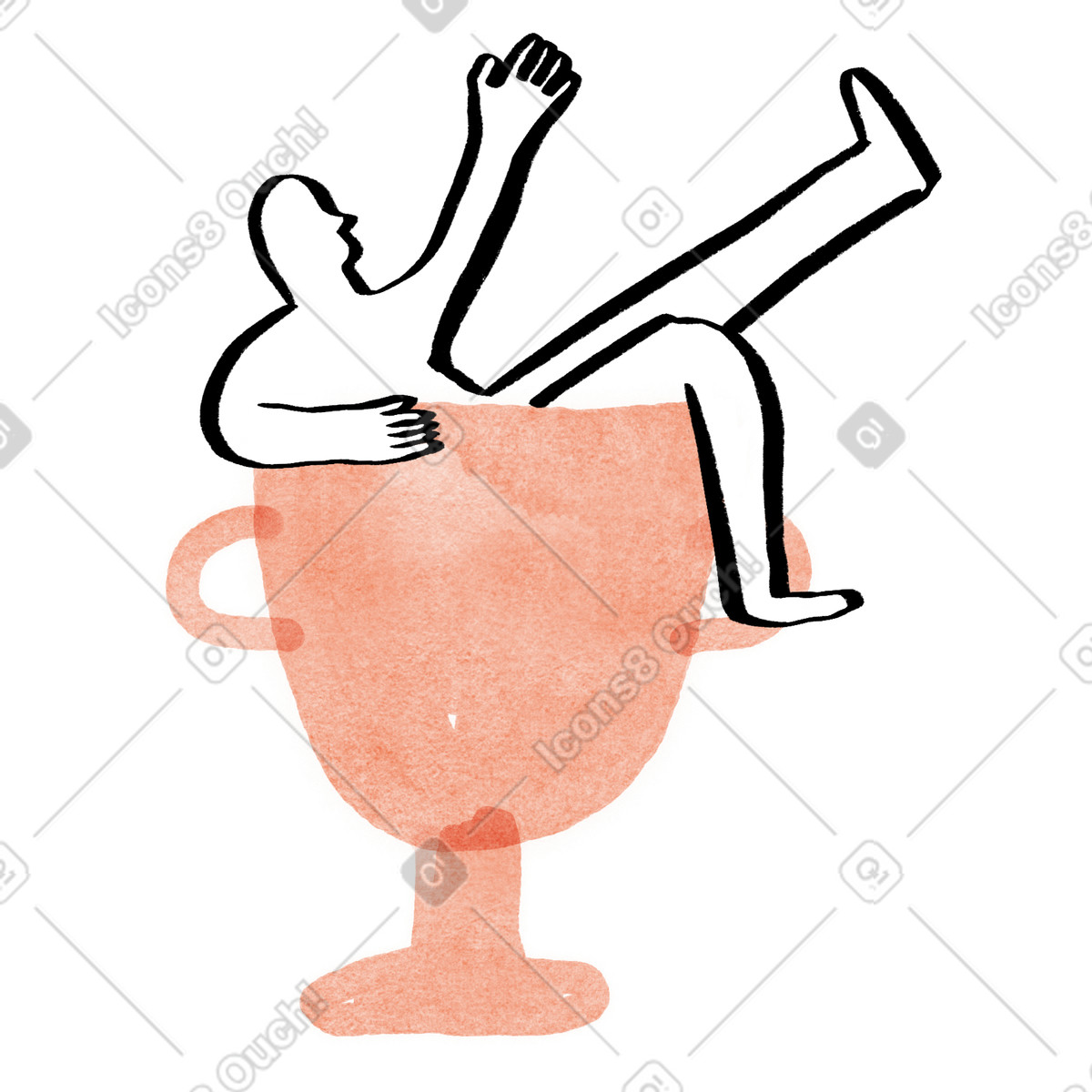Ilustración Trophy cup celebrating first place achievement and personal success concept en estilo Hand-drawn animation a descargar en PNG y SVG