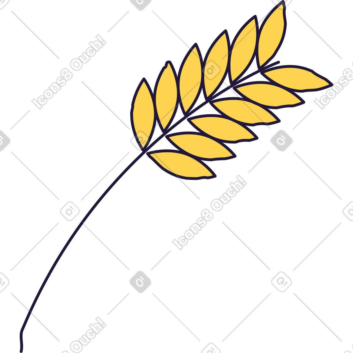 Weizen-Illustration im Conifer-Stil als Download in PNG, SVG