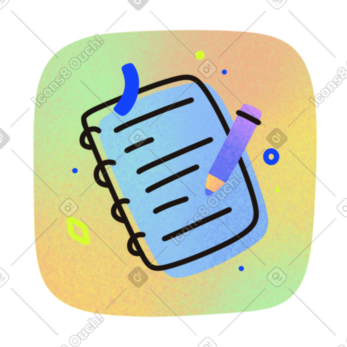 Ilustração de Education notepad with pencil em no estilo Flow para baixar em PNG, SVG