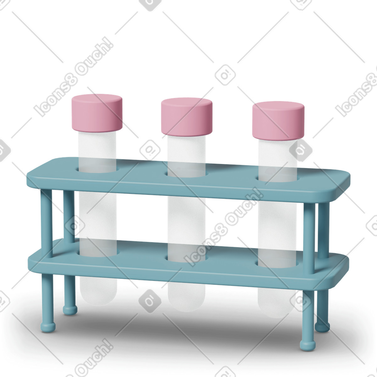 3D Casual life スタイルの Three test tubes のイラストをPNG、SVG形式でダウンロード