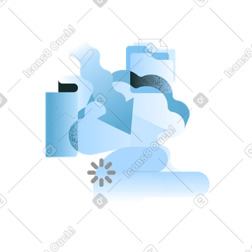 Dossiers de fichiers, stockage cloud, téléchargement de données PNG, SVG