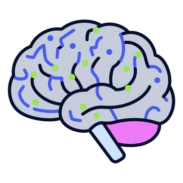 A close-up of a brain with detailed circuit board patterns