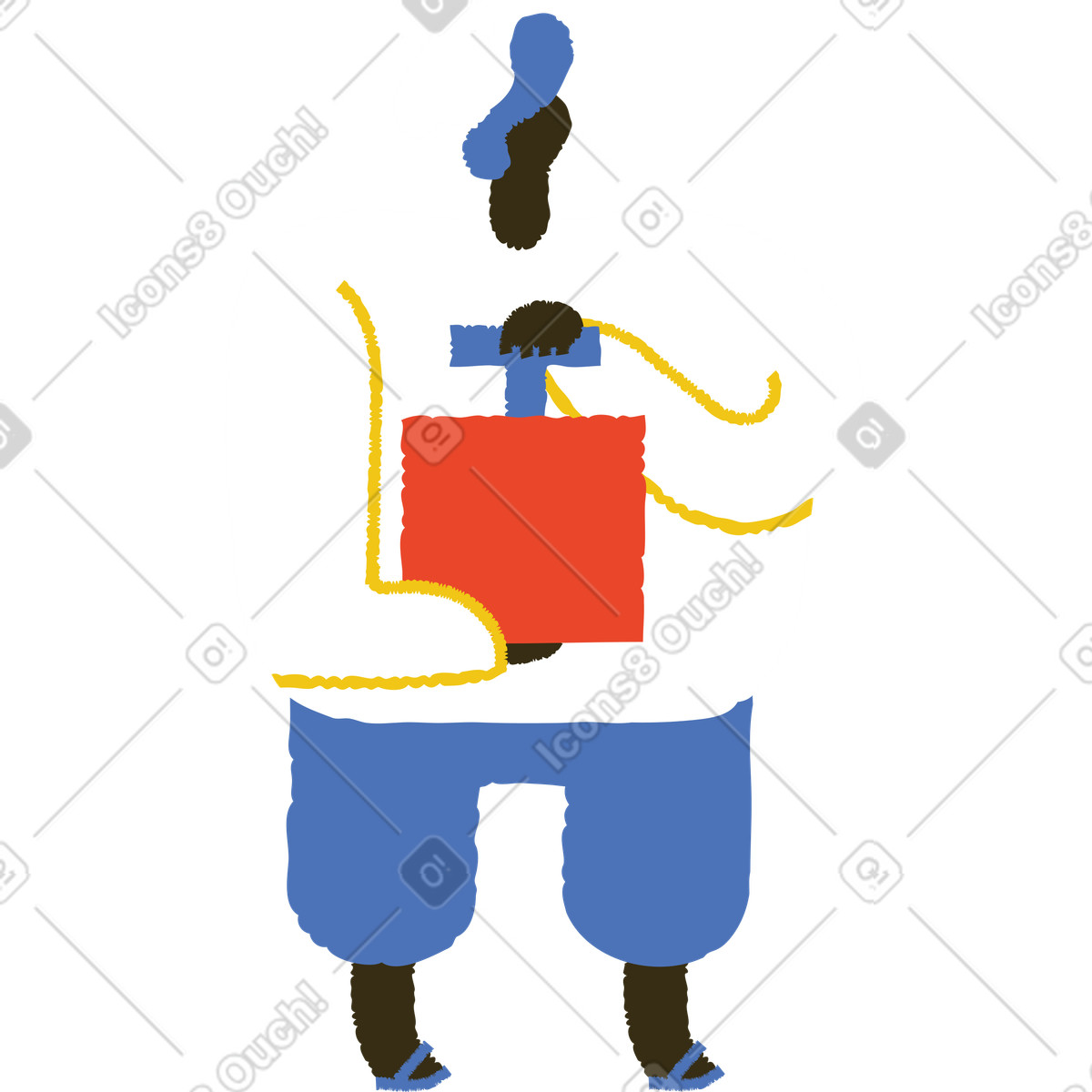 Uomo con detonatore illustrazione in stile Bermuda scarica in PNG, SVG